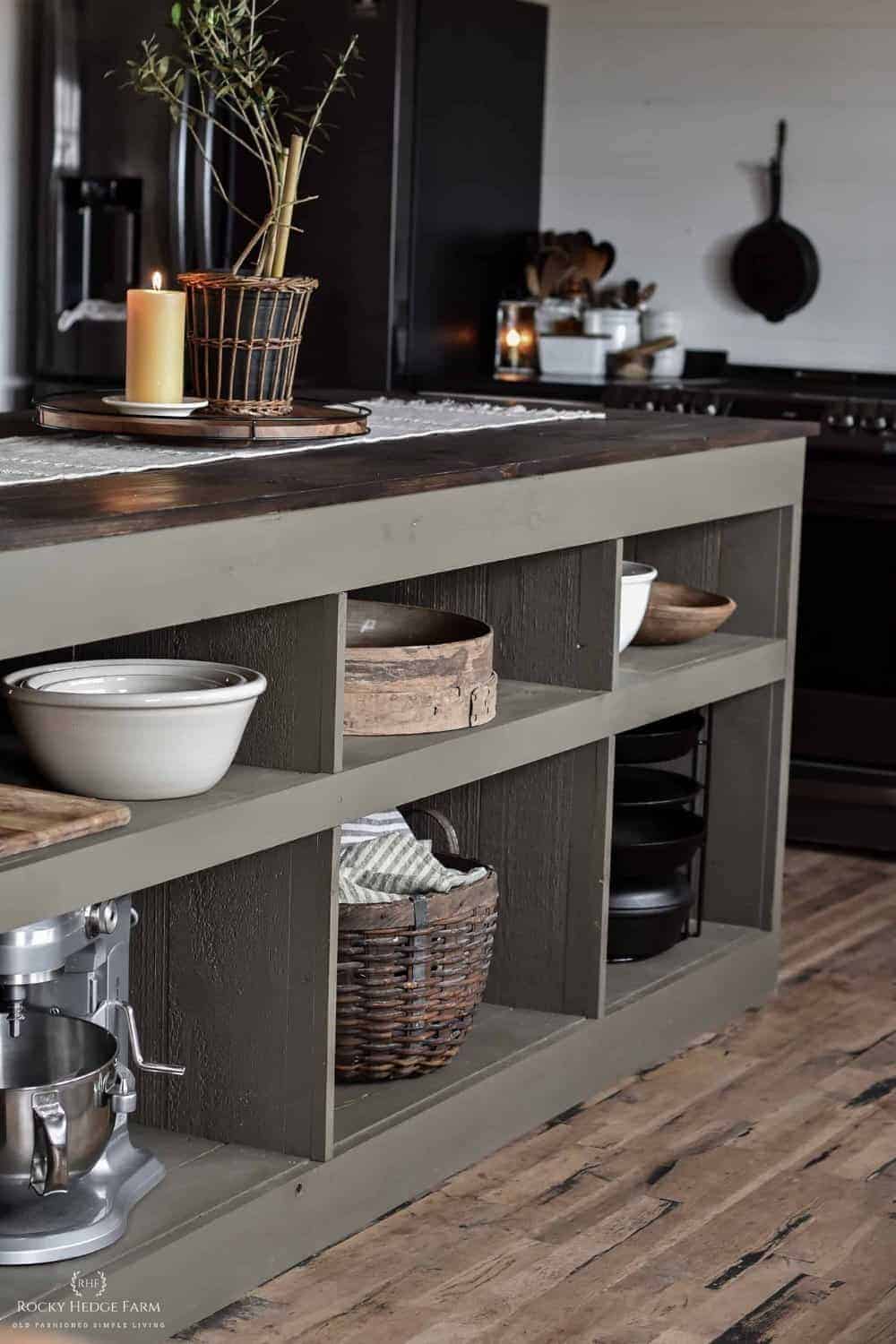 DIY Kitchen Idea Plans large kitchen island with storage