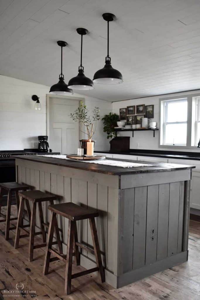 Diy Rustic Farmhouse Kitchen Island Rocky Hedge Farm