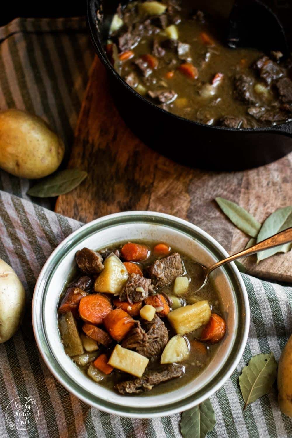 Dutch Oven Beef Stew Rocky Hedge Farm