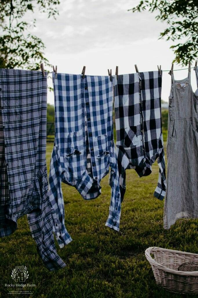 dress shirts hanging on the line