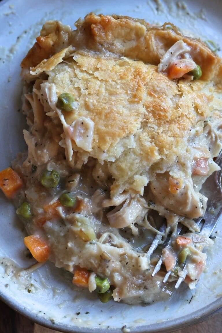 One Crust Chicken Pot Pie Baked in a Skillet - Rocky Hedge Farm