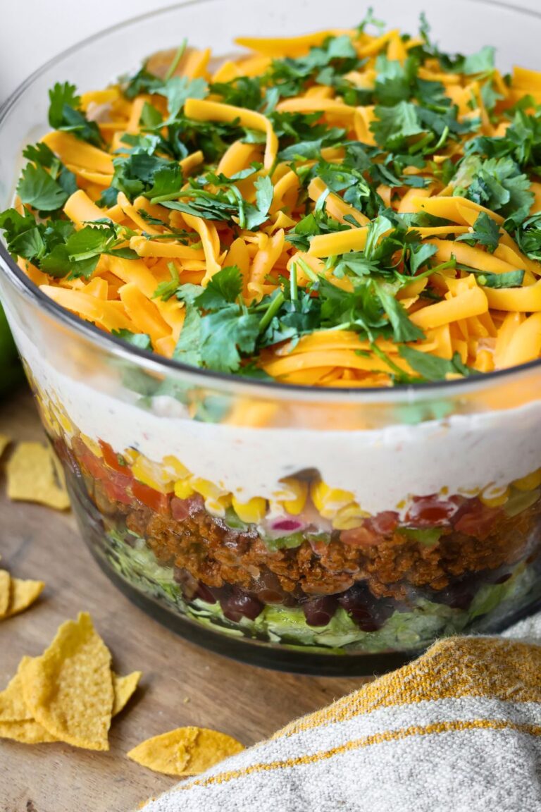 Layered Taco Salad Recipe with Ground Beef - Rocky Hedge Farm