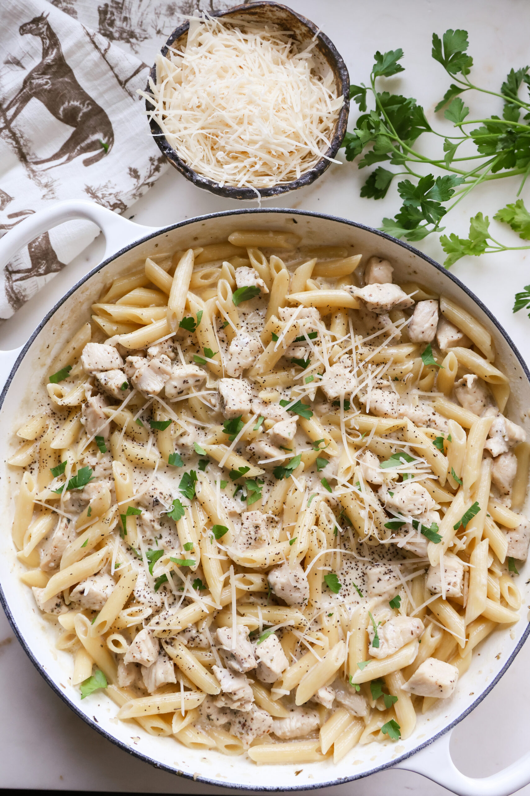Easy one skillet chicken alfredo